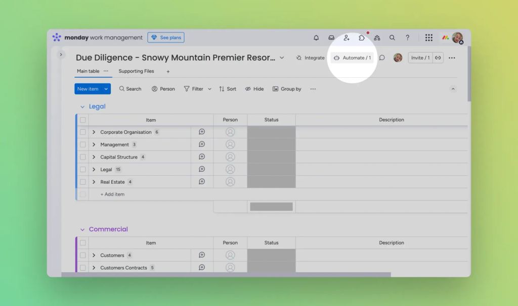 Monday Setup Wizard monday.com automation for beginners