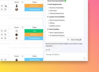 Create a work doc directly from Sidekick