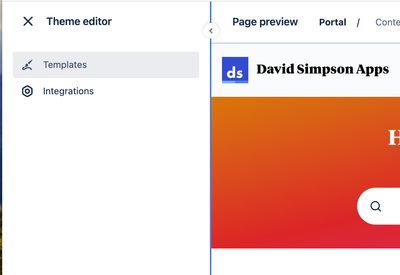 Templates in left menu