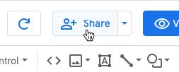 Data Studio top menu with Share button highlighted