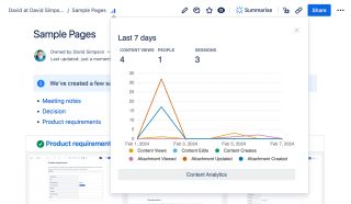 Last 7 Days overlay showing Content Analytics access