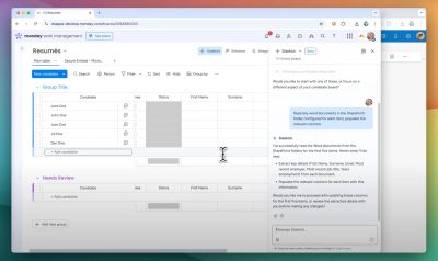 Update board columns with the extracted data