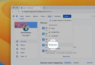 Apps menu showing Manage Apps option
