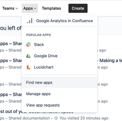 Find new apps from the Apps menu