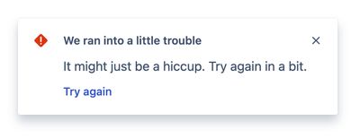 We ran into a little trouble – hiccup error