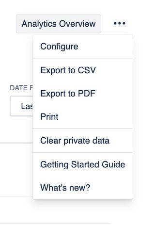 Clear private data button in dropdown menu
