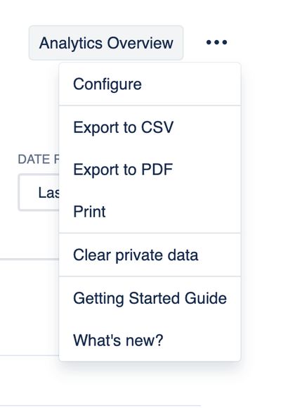 Clear private data button in dropdown menu