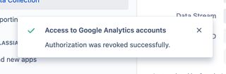 Confirmation message after revoking access