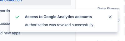 Confirmation message after revoking access