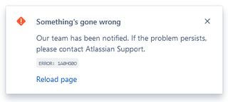 Something's gone wrong error – Variant 2