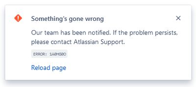 Something's gone wrong error – Variant 2