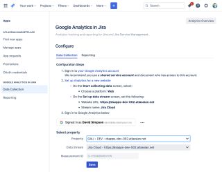 Data Stream selection and Save button