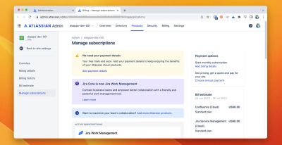 Billing manage screen