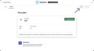 Billing tab three-dot menu