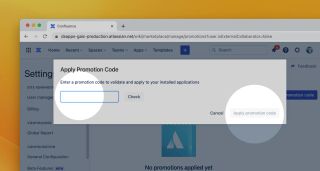 Enter promo code dialog