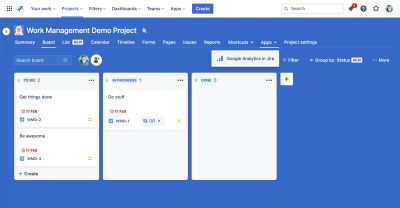 Project Analytics in Jira Work Management Apps tab