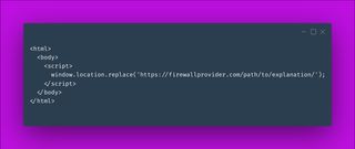 Example of firewall block in browser console