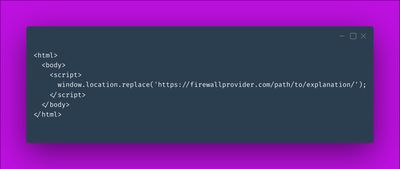 Example of firewall block in browser console