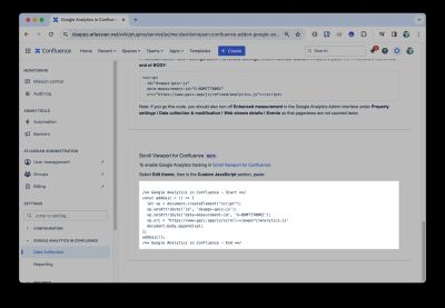 JavaScript snippet to copy from Configure screen