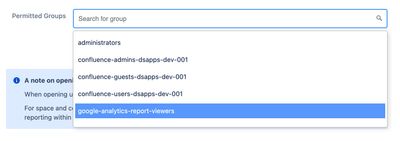 Group name example showing google-analytics-report-viewers