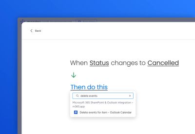 Select action - step 1