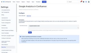 Reporting configuration screen