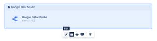 Data Studio macro in Confluence with the Edit icon highlighted