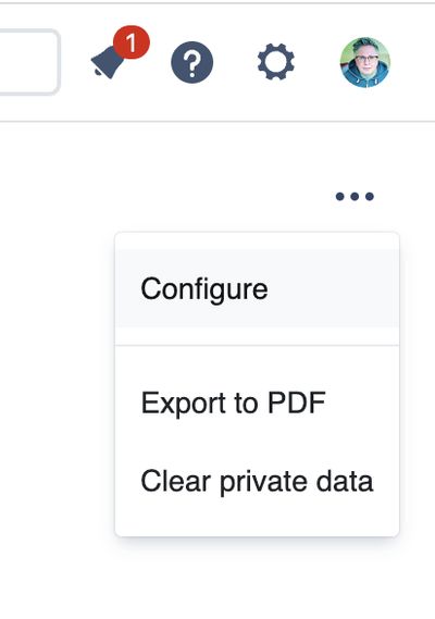 Configure option in the Tools menu