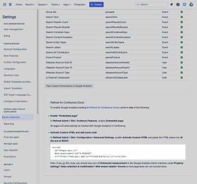 HTML script tag highlighted at bottom of Configure screen