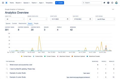 Search Report showing top search terms