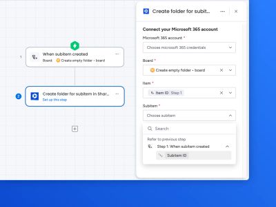 Create folder for subitem in SharePoint