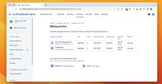 Billing Preview with Manage link