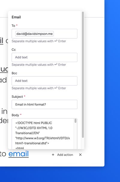 email custom field