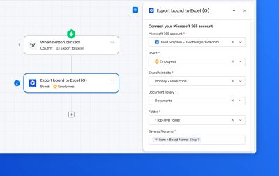 Fill out the target SharePoint location