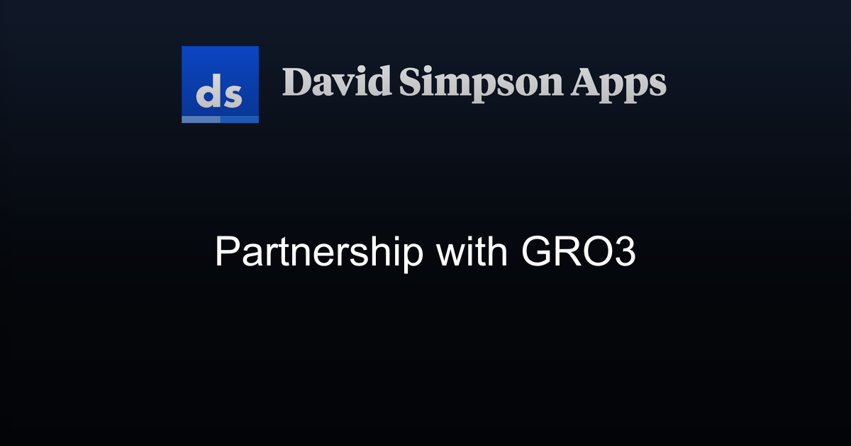 Partnership with GRO3 | David Simpson Apps