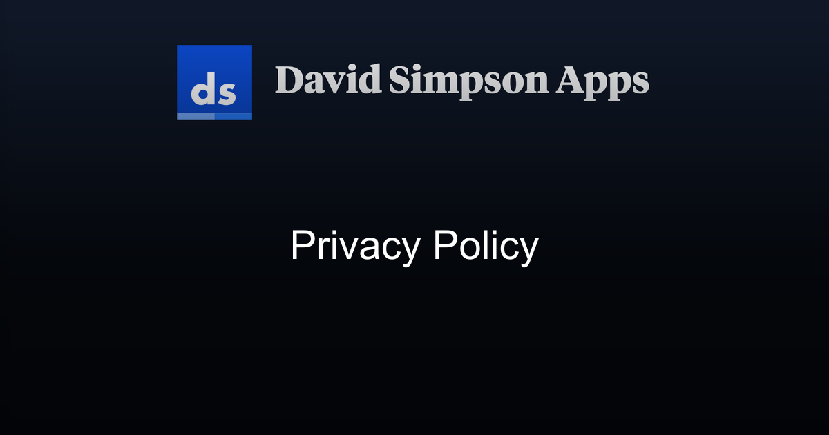 Privacy Policy | David Simpson Apps