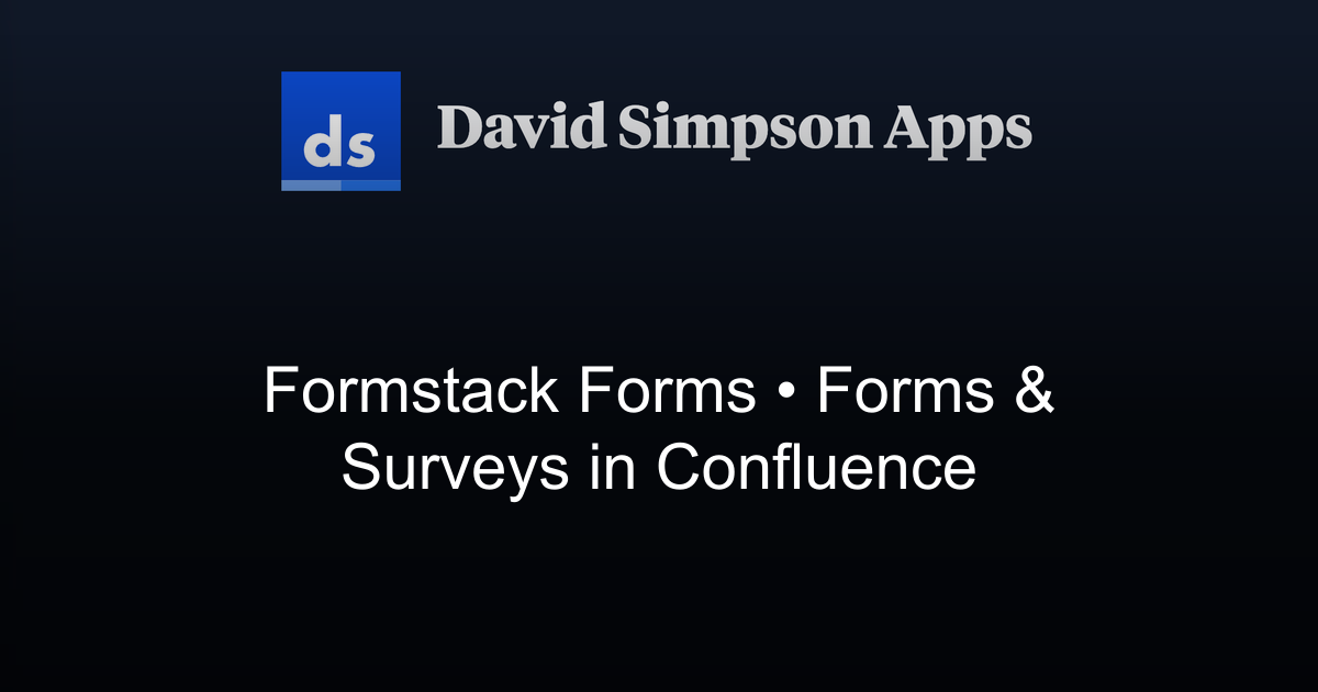Formstack Forms | Forms & Surveys in Confluence