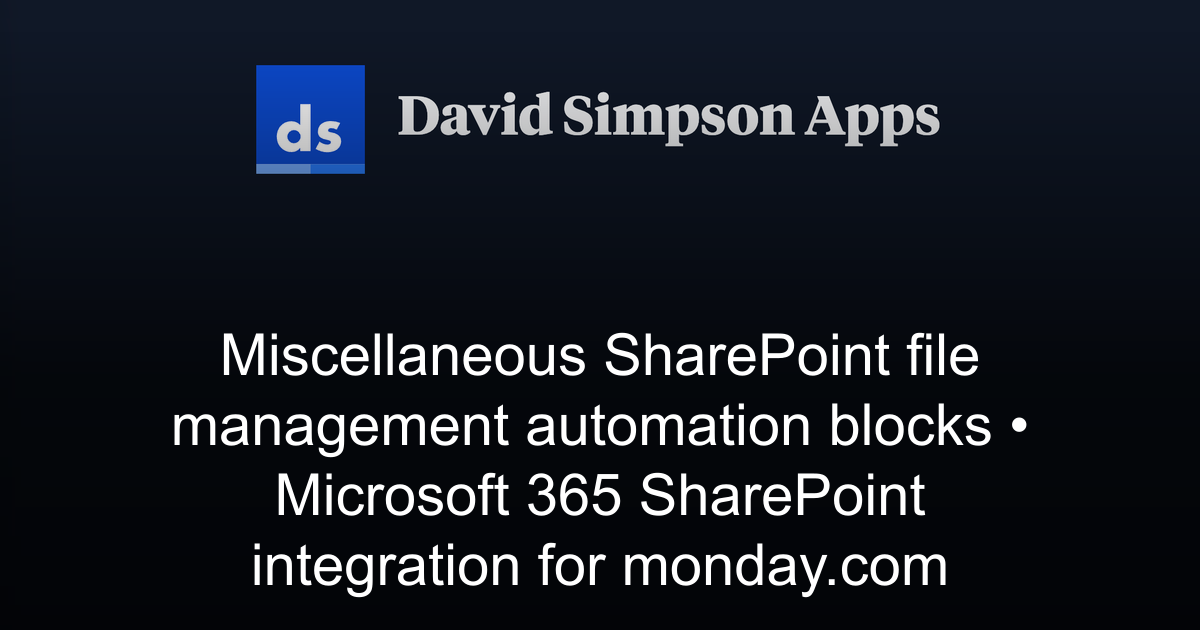 Sharepoint Blocks Miscellaneous SharePoint file management automation blocks | Microsoft ...
