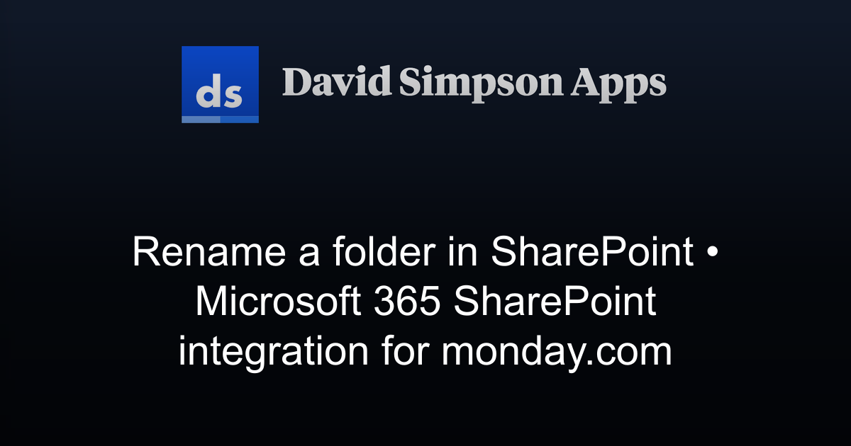 Rename a folder in SharePoint | Microsoft 365 SharePoint integration ...