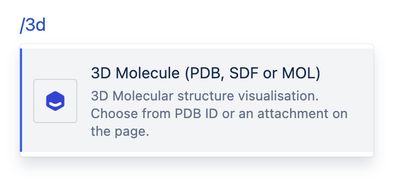 Confluence editor showing /3d macro selection