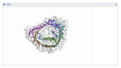 3D rendered output of Porin (2POR) molecular structure