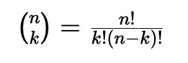 LaTeX macro rendering the binomial coefficient formula