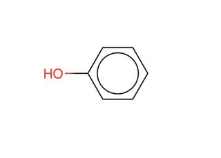 2D molecular structure of Phenol rendered from InChI notation