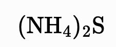 mhchem rendered chemical formula with parentheses: (NH₄)₂S