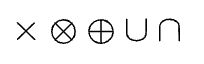 LaTeX rendered binary operators: × ⊗ ⊕ ∪ ∩