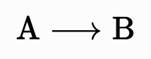 mhchem rendered forward reaction arrow: A → B