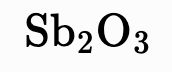 mhchem rendered chemical formula: Sb₂O₃