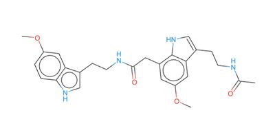 2D molecular structure of Melatonin rendered from SMILES notation