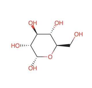 2D molecular structure of Glucose rendered from SMILES notation