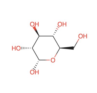 2D molecular structure of Glucose rendered from SMILES notation